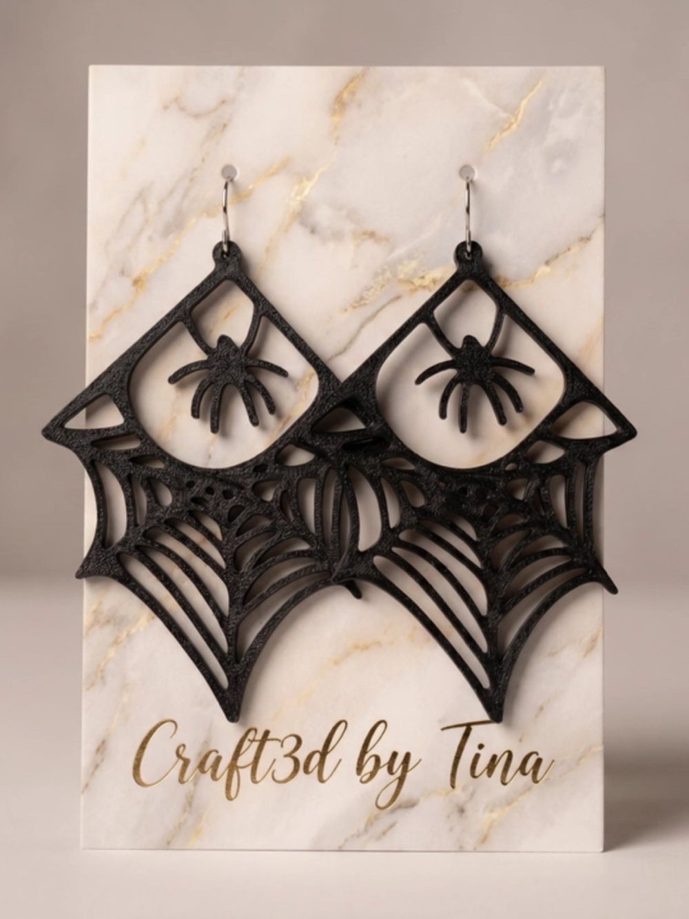 Black Spider Web Statement Earrings